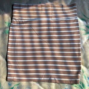 Forever 21 Brown/White stripes Mini skirt size M